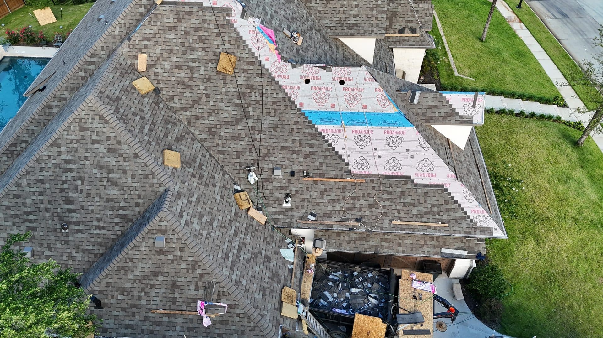 Full tear-off with ProArmor synthetic underlayment