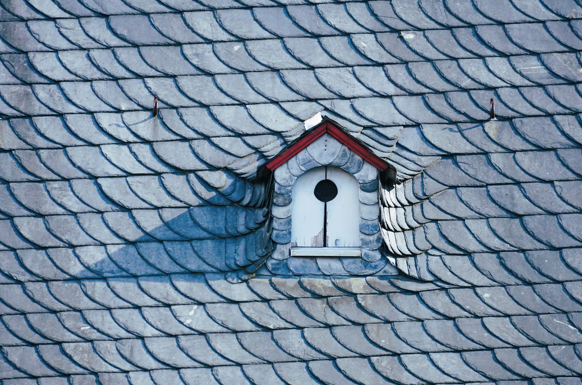 Natural slate roof with dormer window