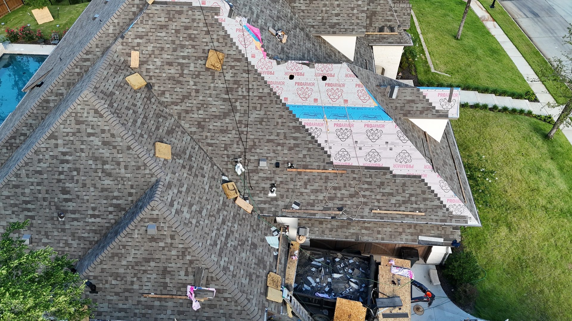 Full tear-off with ProArmor synthetic underlayment